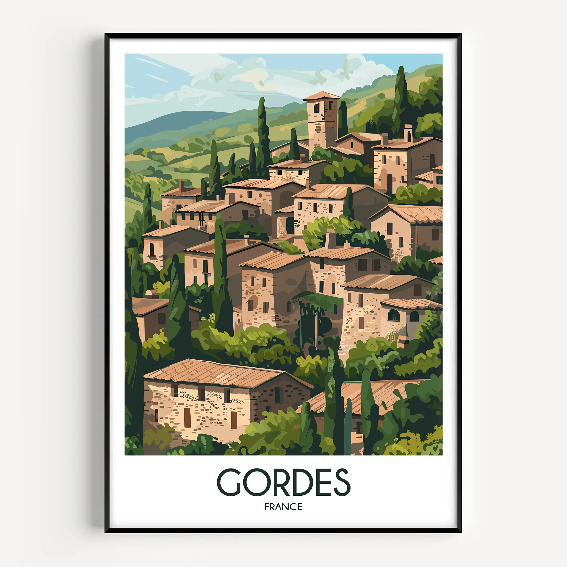 Gordes Scenic Landscape Art