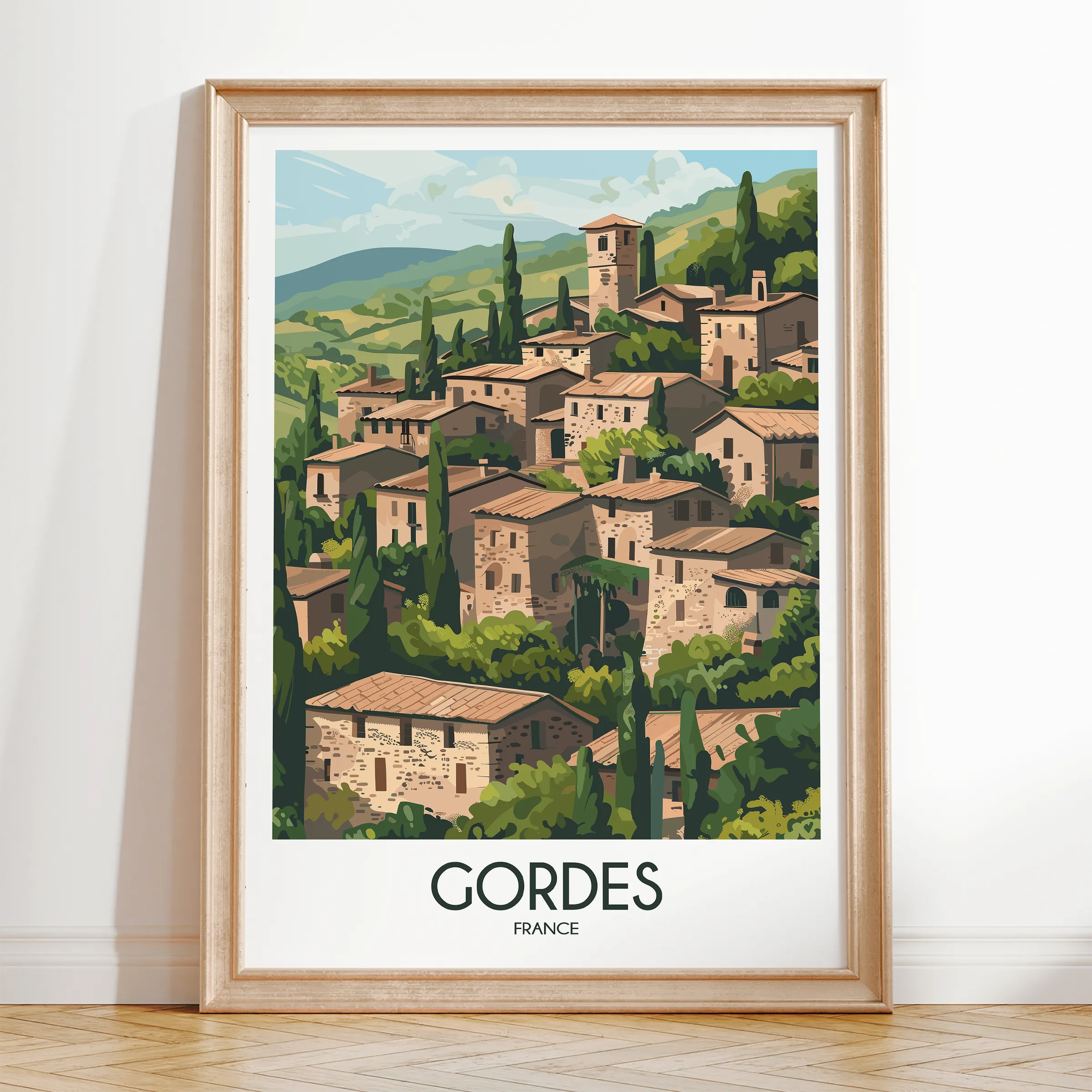 Gordes Vintage Style Print