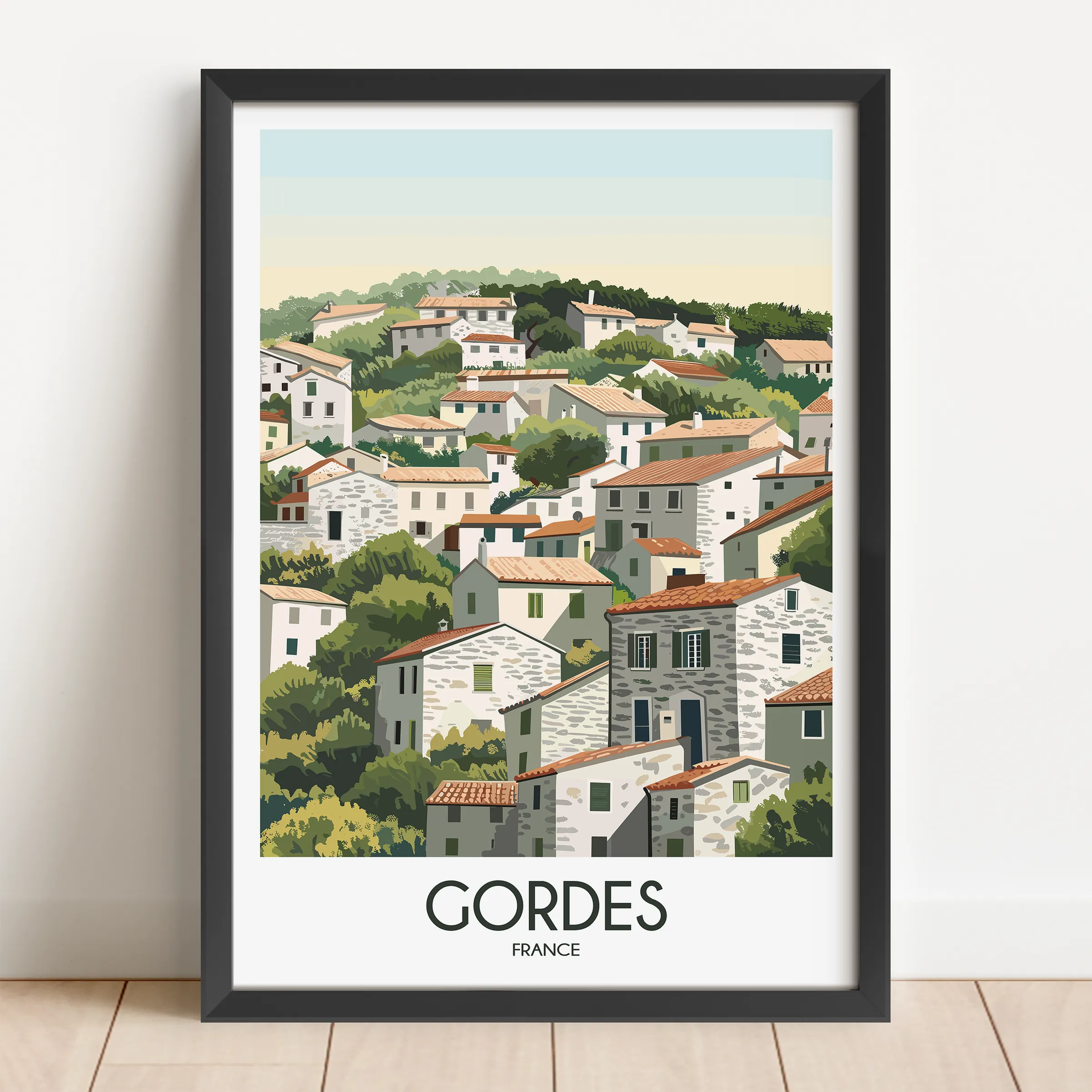 Gordes Vintage Style Print