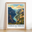 Gorges Du Verdon Retro Travel Illustration