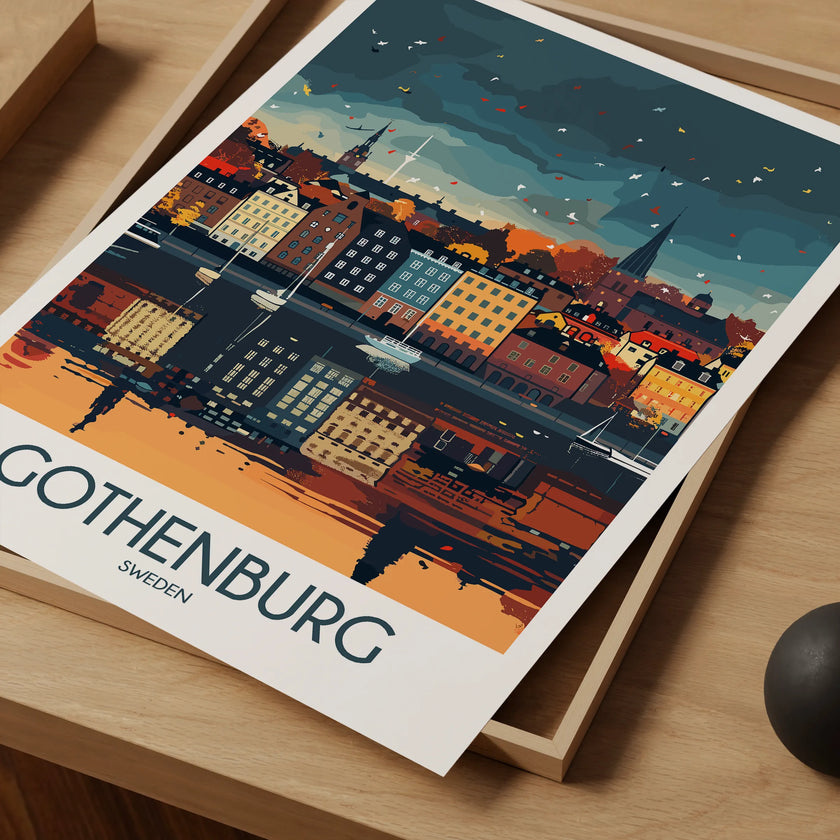 Gothenburg Retro Travel Illustration