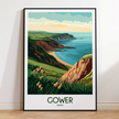 Gower Retro Travel Illustration