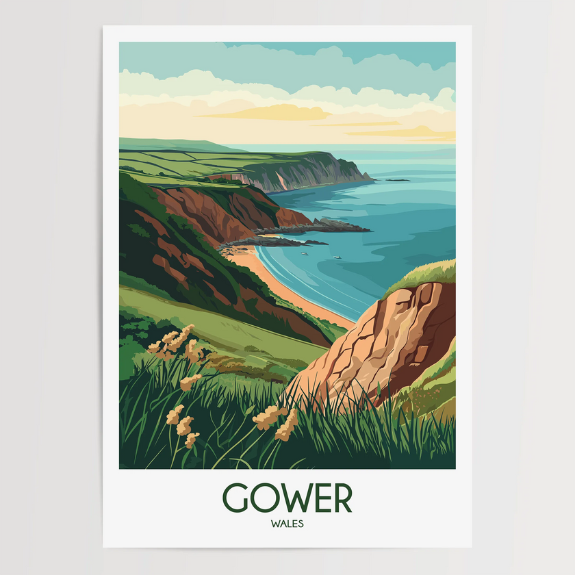 Gower Vintage Style Print