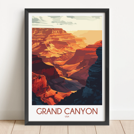 Grand Canyon Retro Travel Illustration