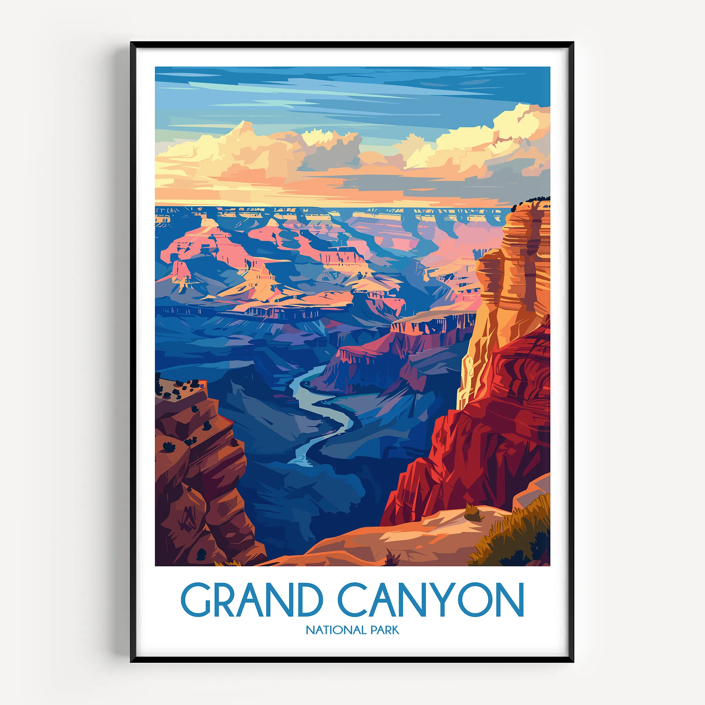 Grand Canyon Retro Travel Illustration
