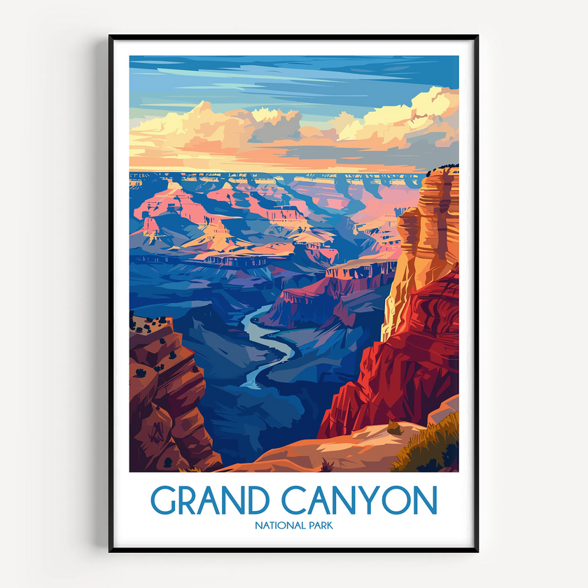 Grand Canyon Retro Travel Illustration