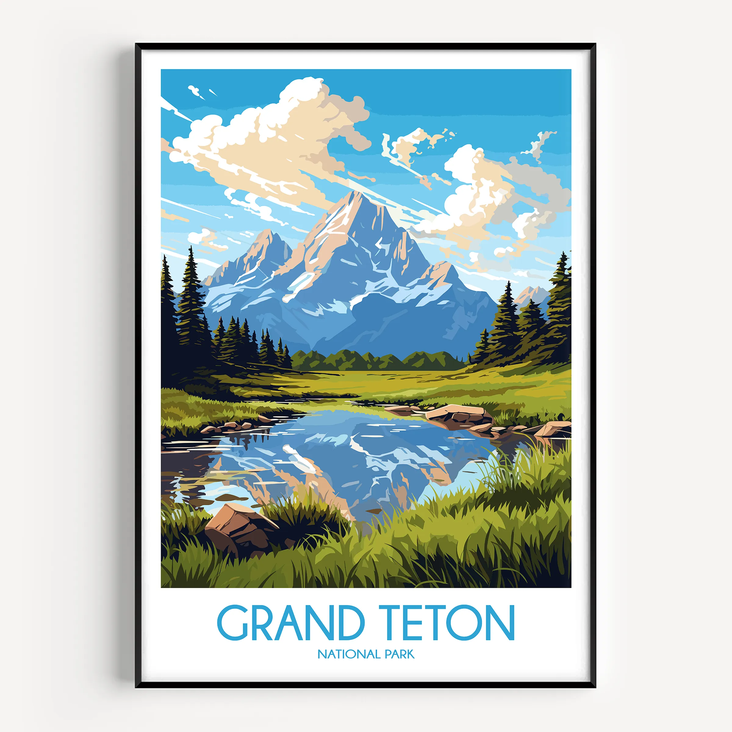 Grand Teton Modern Travel Poster