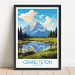 Grand Teton Vintage Style Print