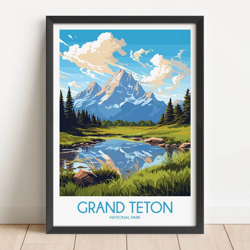 Grand Teton Vintage Style Print