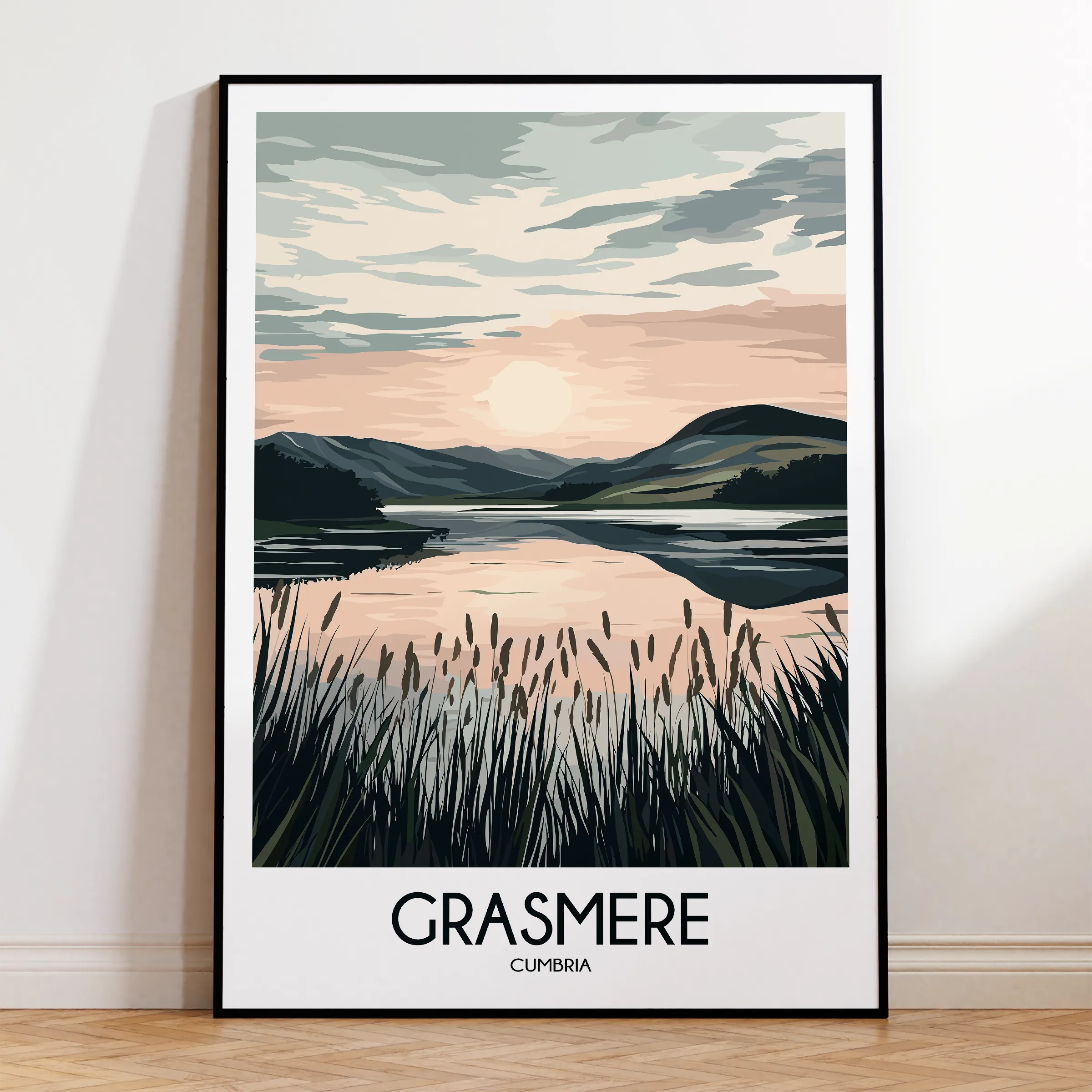 Grasmere Retro Travel Illustration