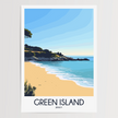 Green Island Vintage Style Print
