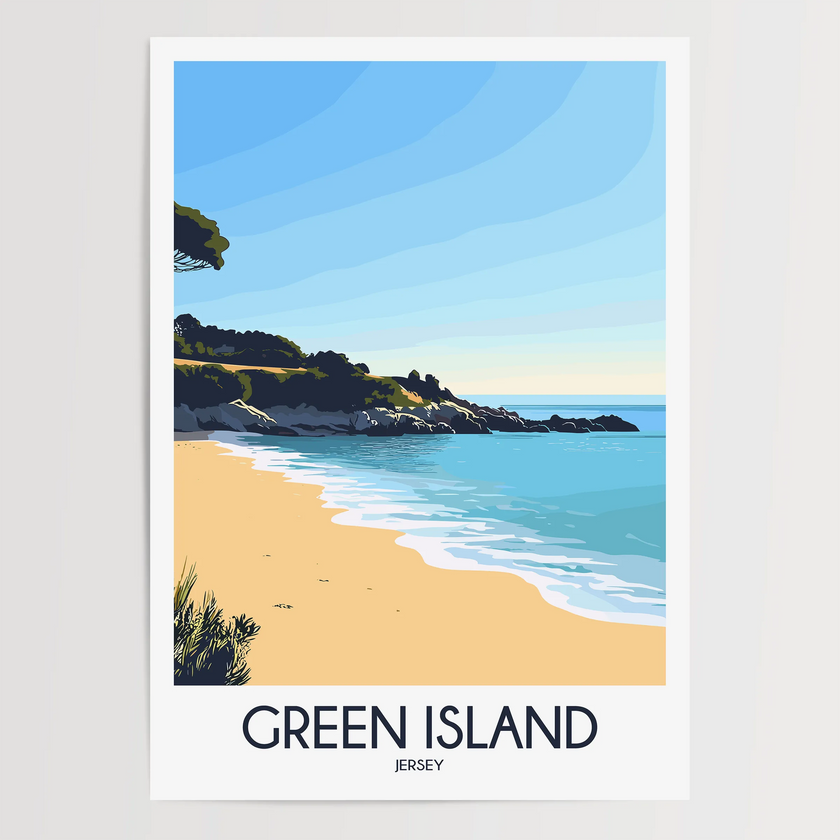 Green Island Vintage Style Print