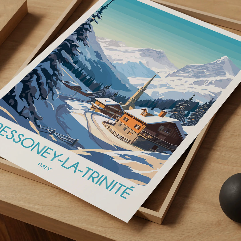 Gressoney Modern Travel Poster