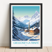 Gressoney Retro Travel Illustration
