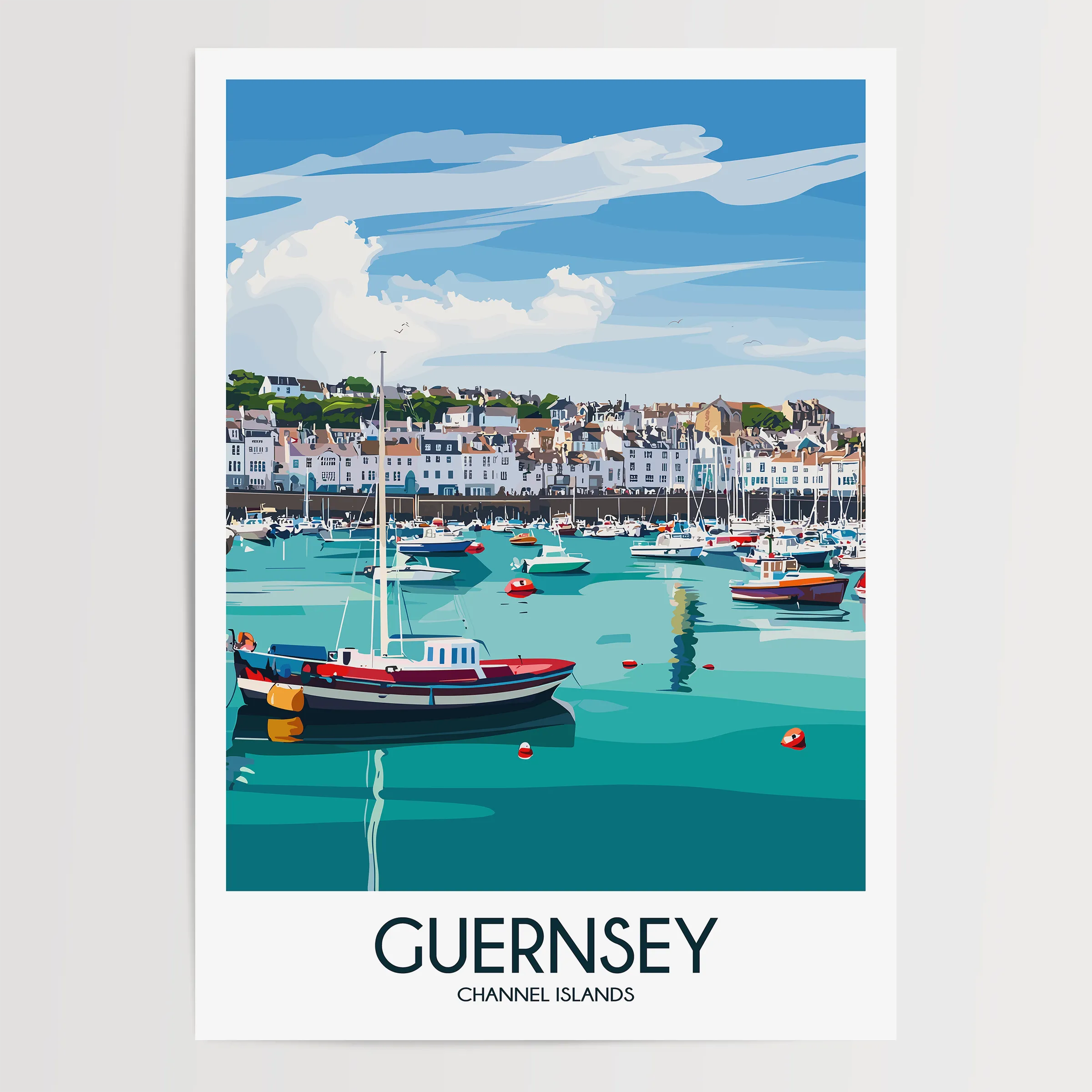 Guernsey Retro Travel Illustration