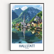 Hallstatt Modern Travel Poster