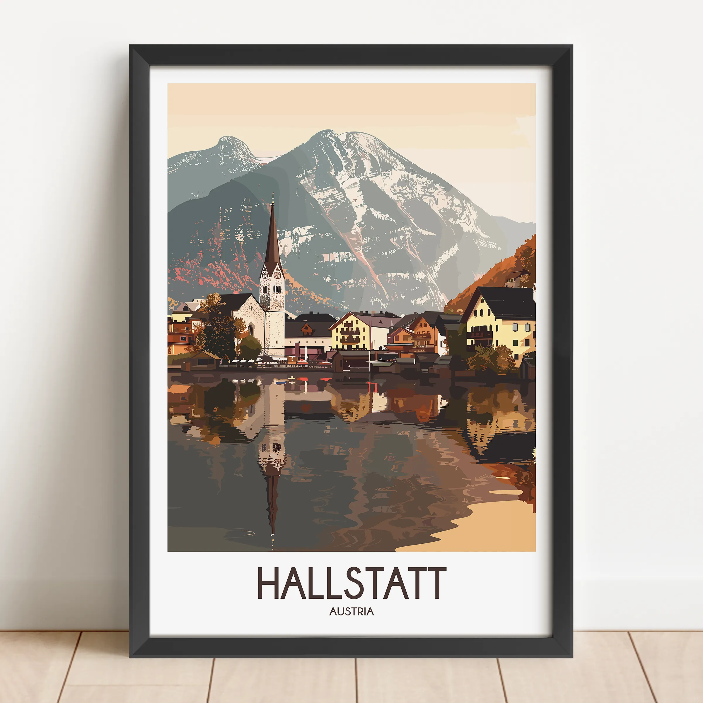 Hallstatt Vintage Style Print