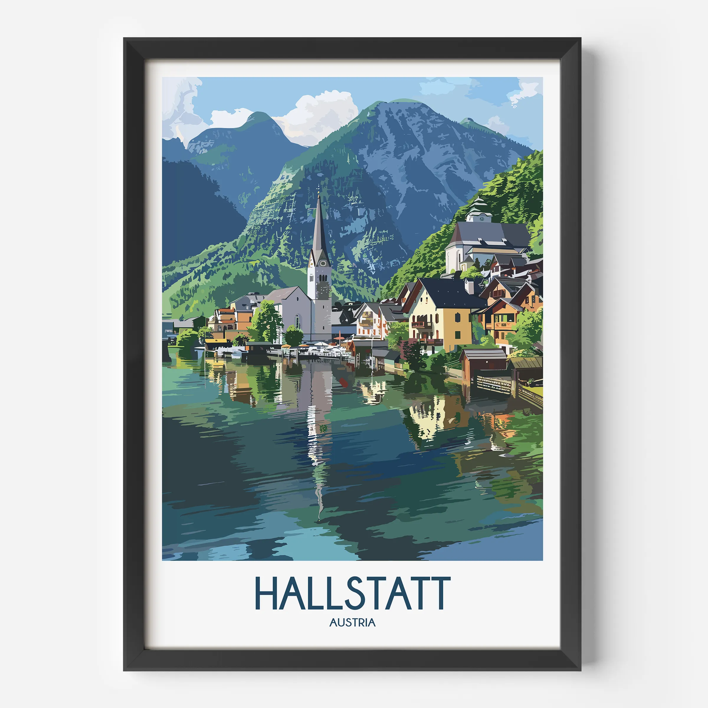 Hallstatt Vintage Style Print