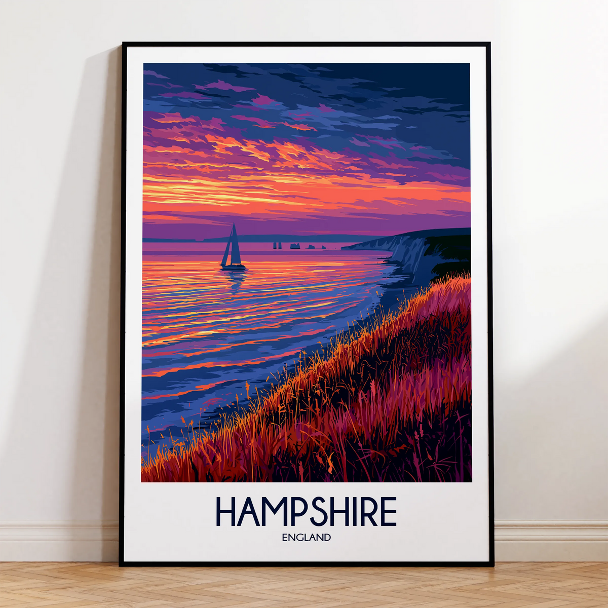 Hampshire Modern Travel Poster