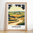 Hampshire Retro Travel Illustration