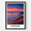 Hampshire Retro Travel Illustration