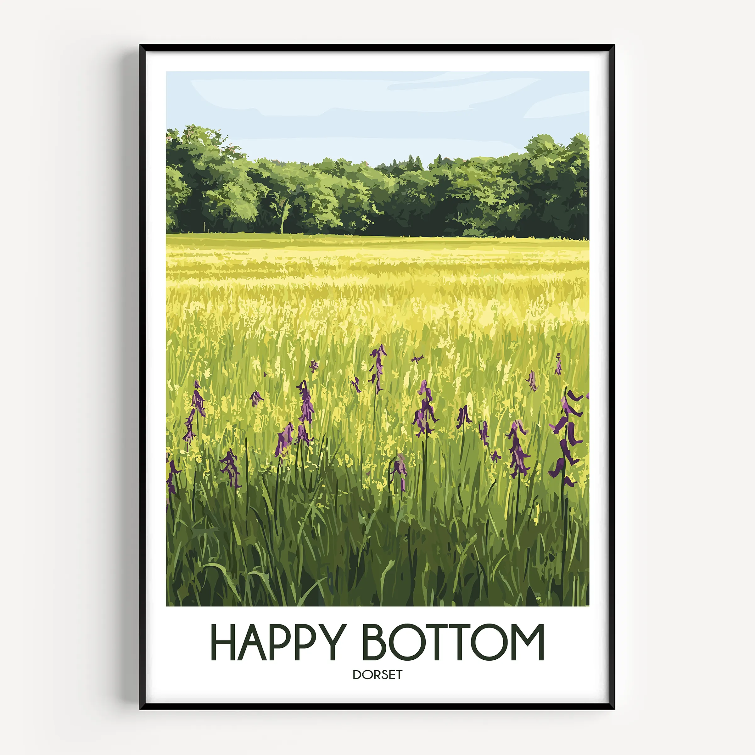 Happy Bottom Retro Travel Illustration