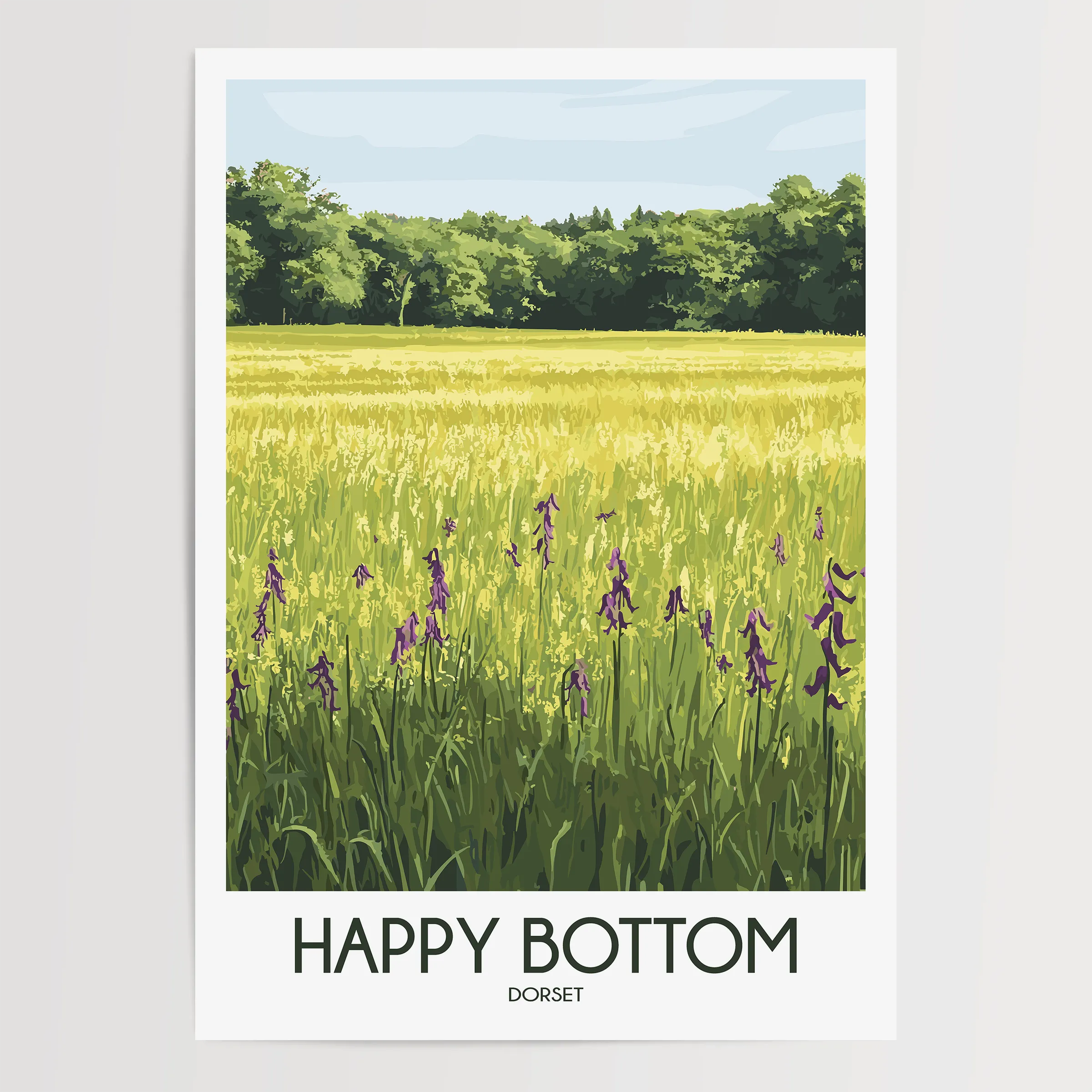 Happy Bottom Vintage Style Print