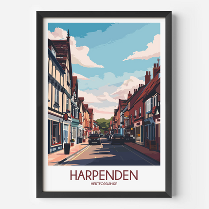 Harpenden Retro Travel Illustration