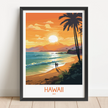 Hawaii Retro Travel Illustration