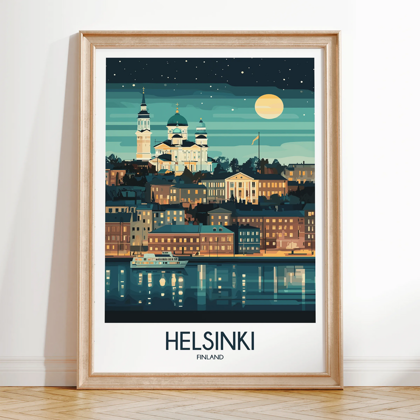Helsinki Modern Travel Poster
