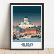 Helsinki Retro Travel Illustration