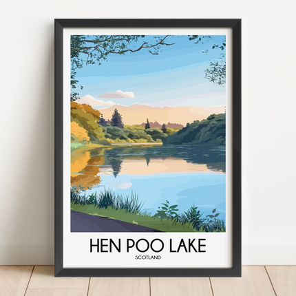 Hen Poo Lake Modern Travel Poster