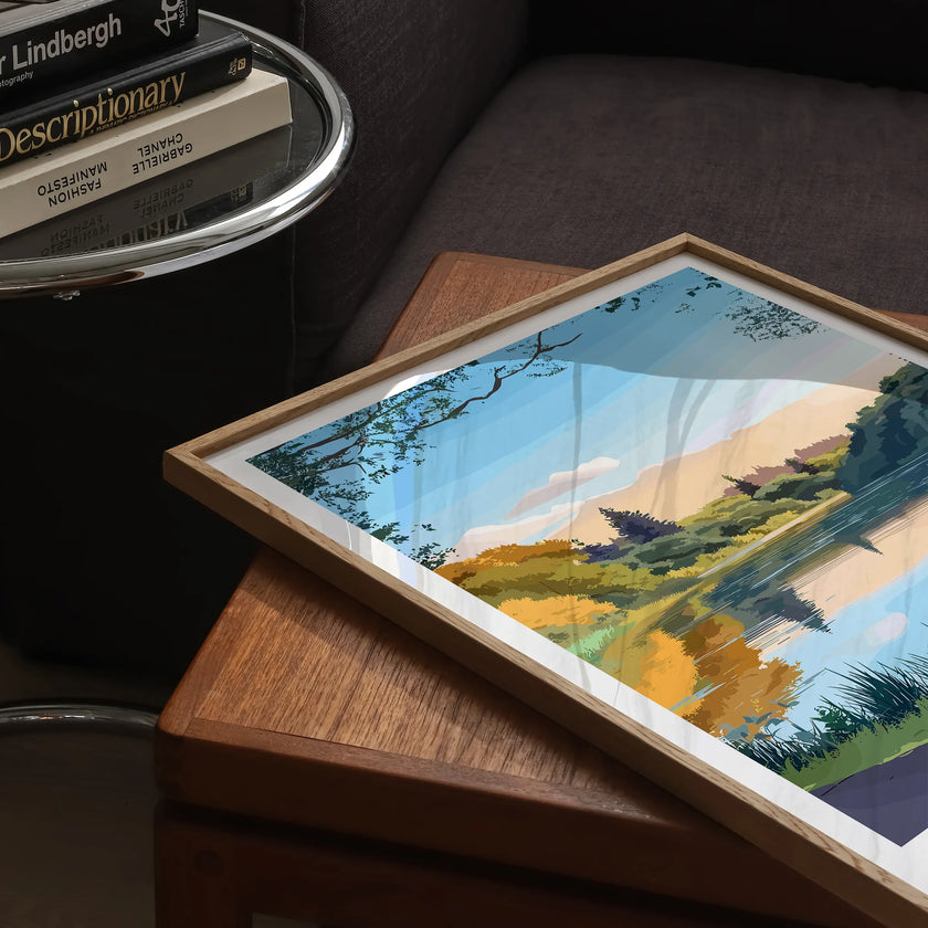 Hen Poo Lake Vintage Style Print