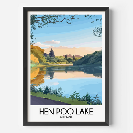Hen Poo Lake Vintage Style Print