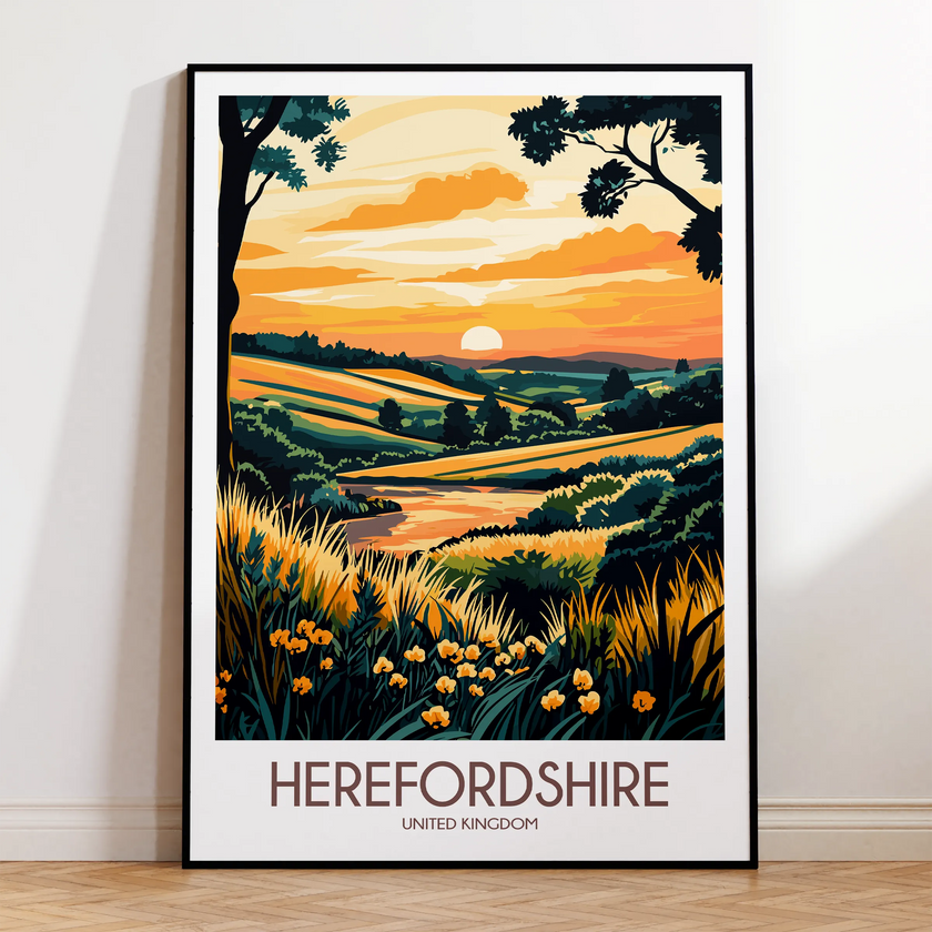 Herefordshire Modern Travel Poster