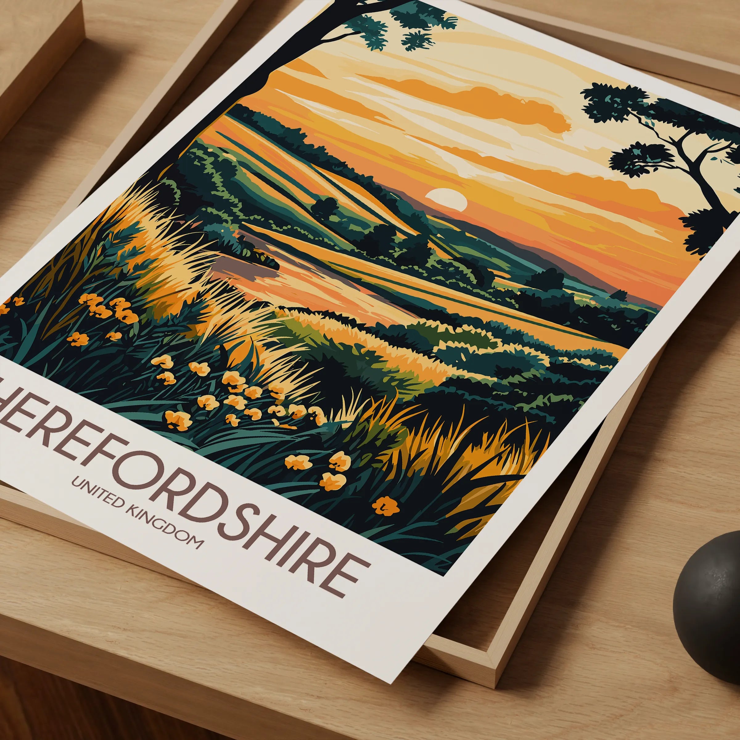 Herefordshire Retro Travel Illustration
