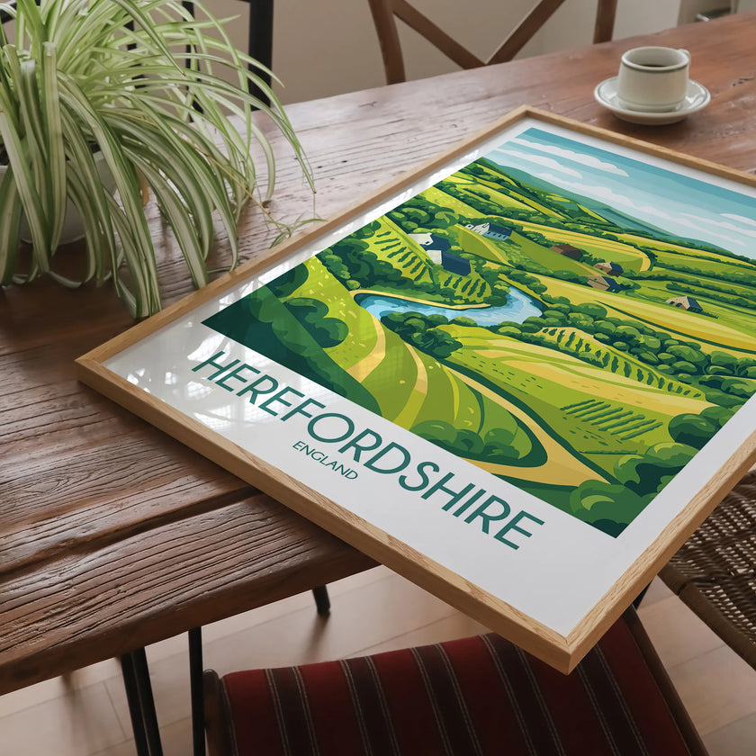 Herefordshire Retro Travel Illustration