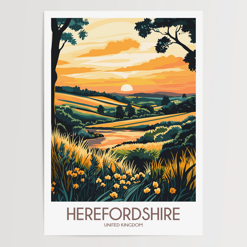 Herefordshire Souvenir Poster Print