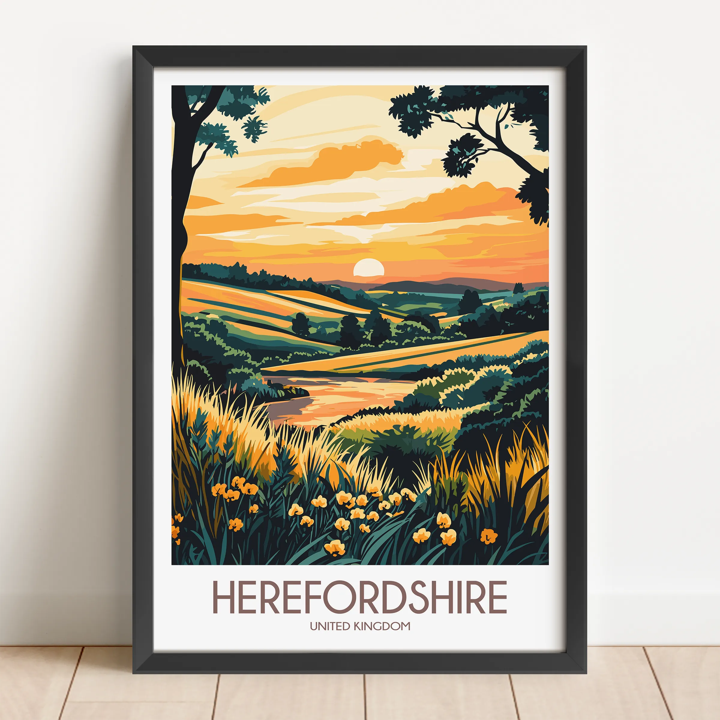 Herefordshire Vintage Style Print