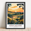 Herefordshire Vintage Style Print
