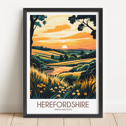 Herefordshire Vintage Style Print