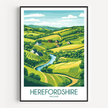 Herefordshire Vintage Style Print