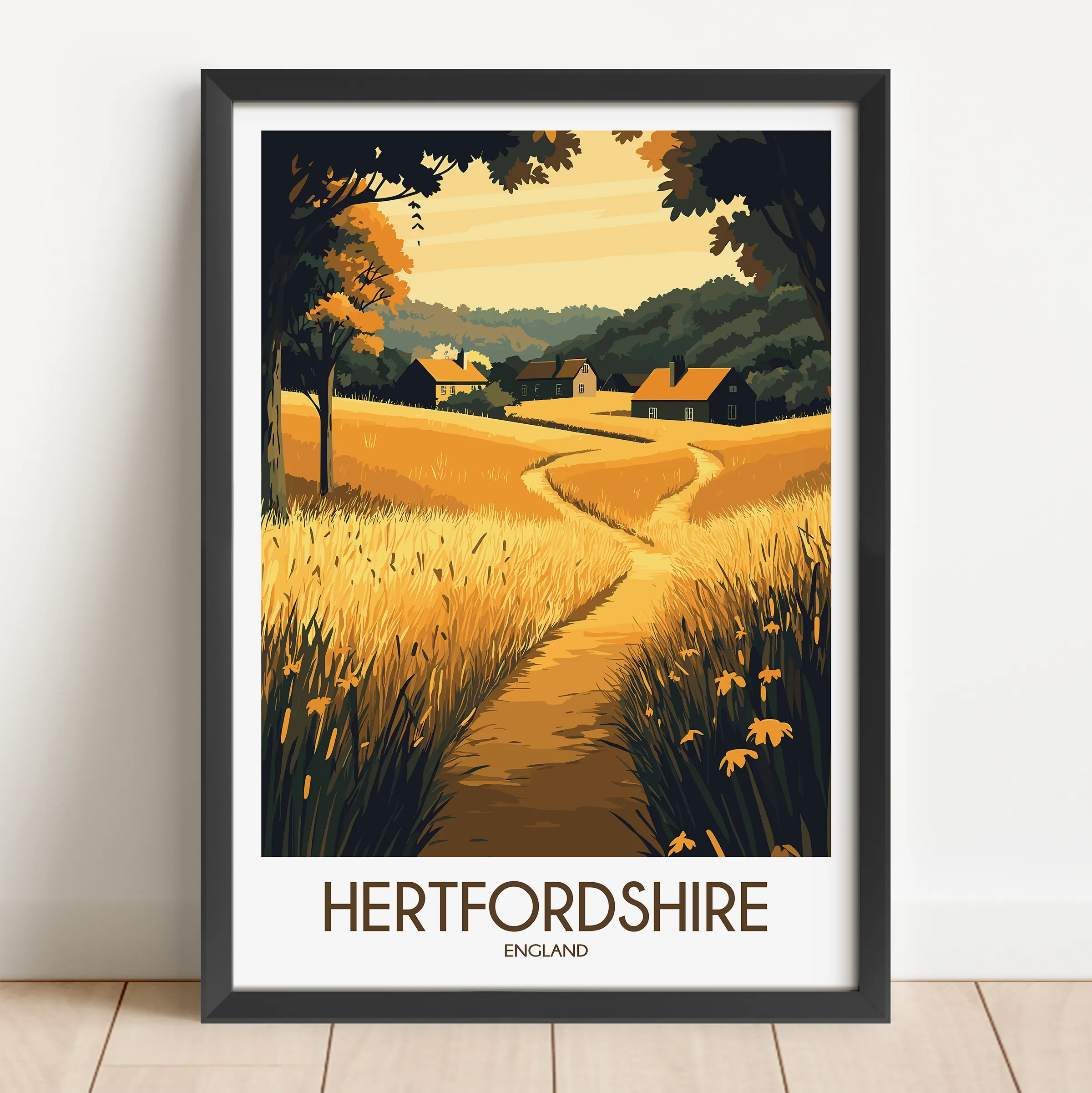 Hertfordshire Minimalist Wall Art