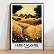 Hertfordshire Modern Travel Poster