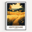 Hertfordshire Modern Travel Poster