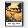 Hertfordshire Vintage Style Print