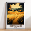 Hertfordshire Vintage Style Print