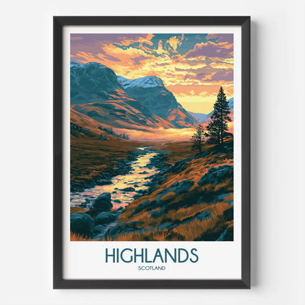 Highlands Modern Travel Poster