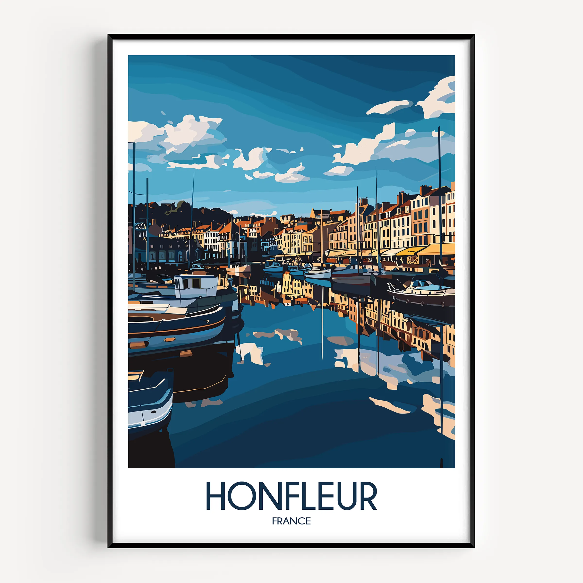 Honfleur Modern Travel Poster