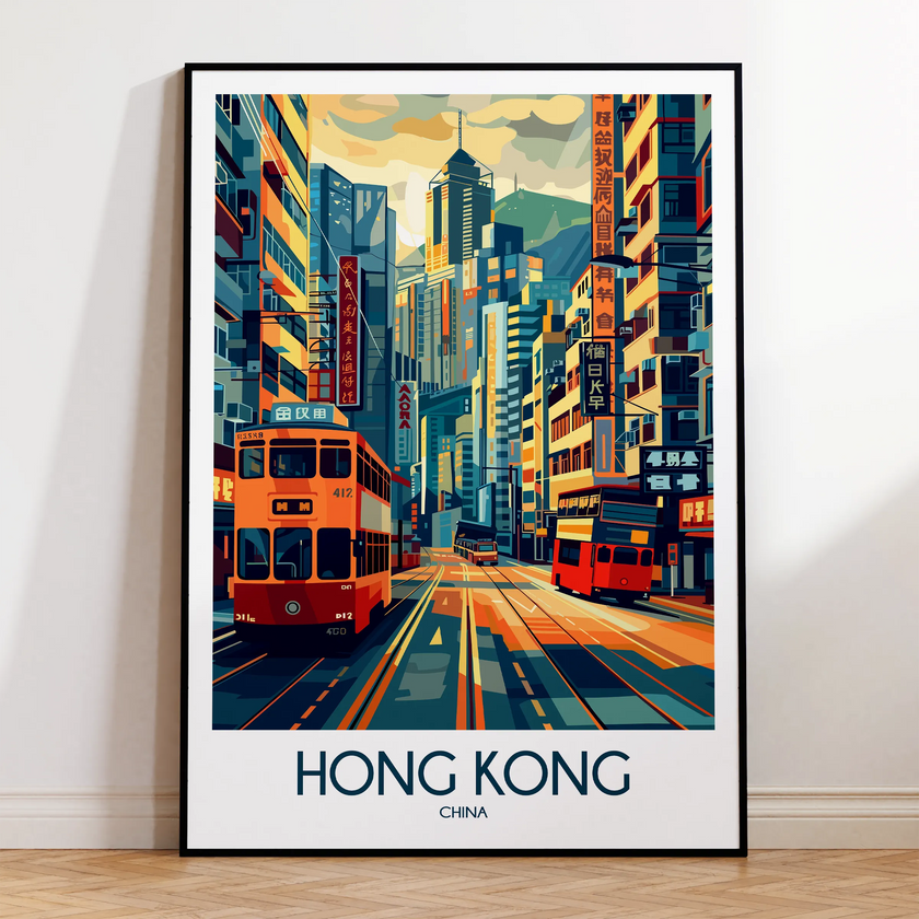 Hong Kong Modern Travel Poster